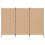 3-Panel Room Divider Beige 260 x 180 cm Fabric
