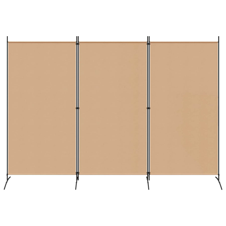 3-Panel Room Divider Beige 260 x 180 cm Fabric
