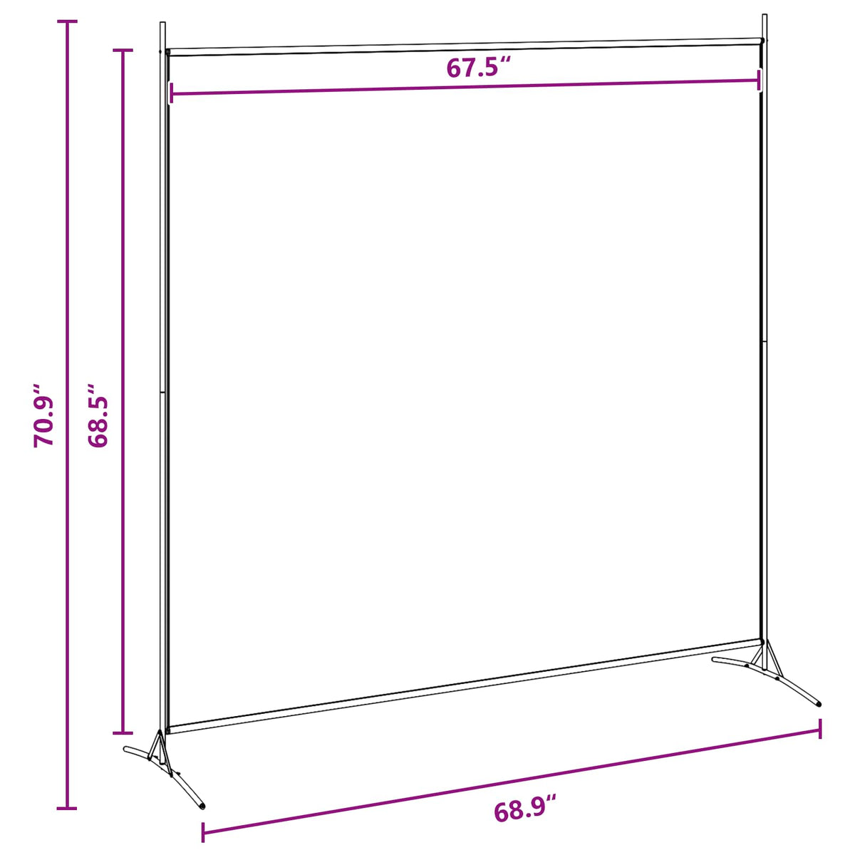 Single Panel Room Divider Beige 175 x 180 cm Fabric