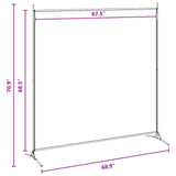 Single Panel Room Divider Beige 175 x 180 cm Fabric