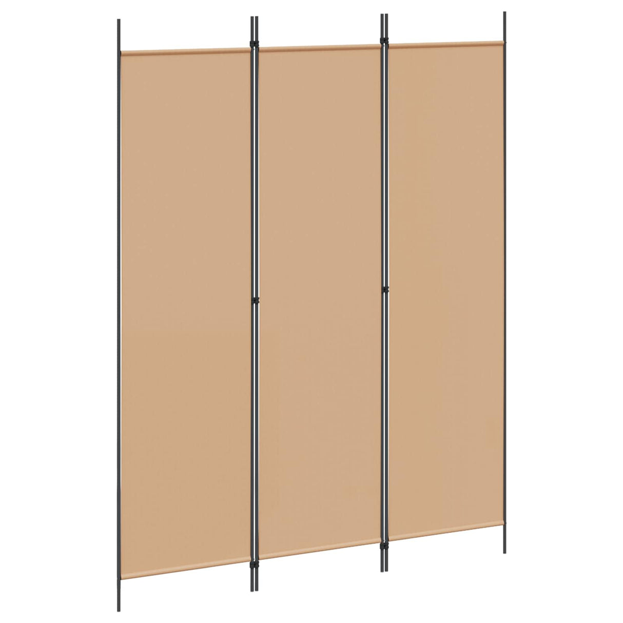 3-Panel Room Divider Beige 150 x 200 cm Fabric