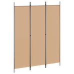 3-Panel Room Divider Beige 150 x 200 cm Fabric