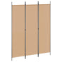 3-Panel Room Divider Beige 150 x 200 cm Fabric