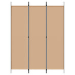 3-Panel Room Divider Beige 150 x 200 cm Fabric
