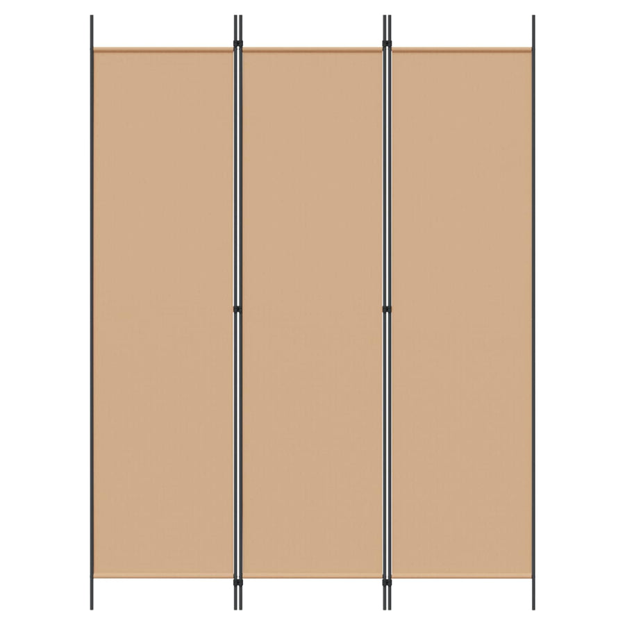 3-Panel Room Divider Beige 150 x 200 cm Fabric
