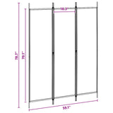3-Panel Room Divider Beige 150 x 200 cm Fabric