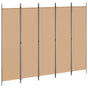 5-Panel Room Divider Beige 250 x 200 cm Fabric