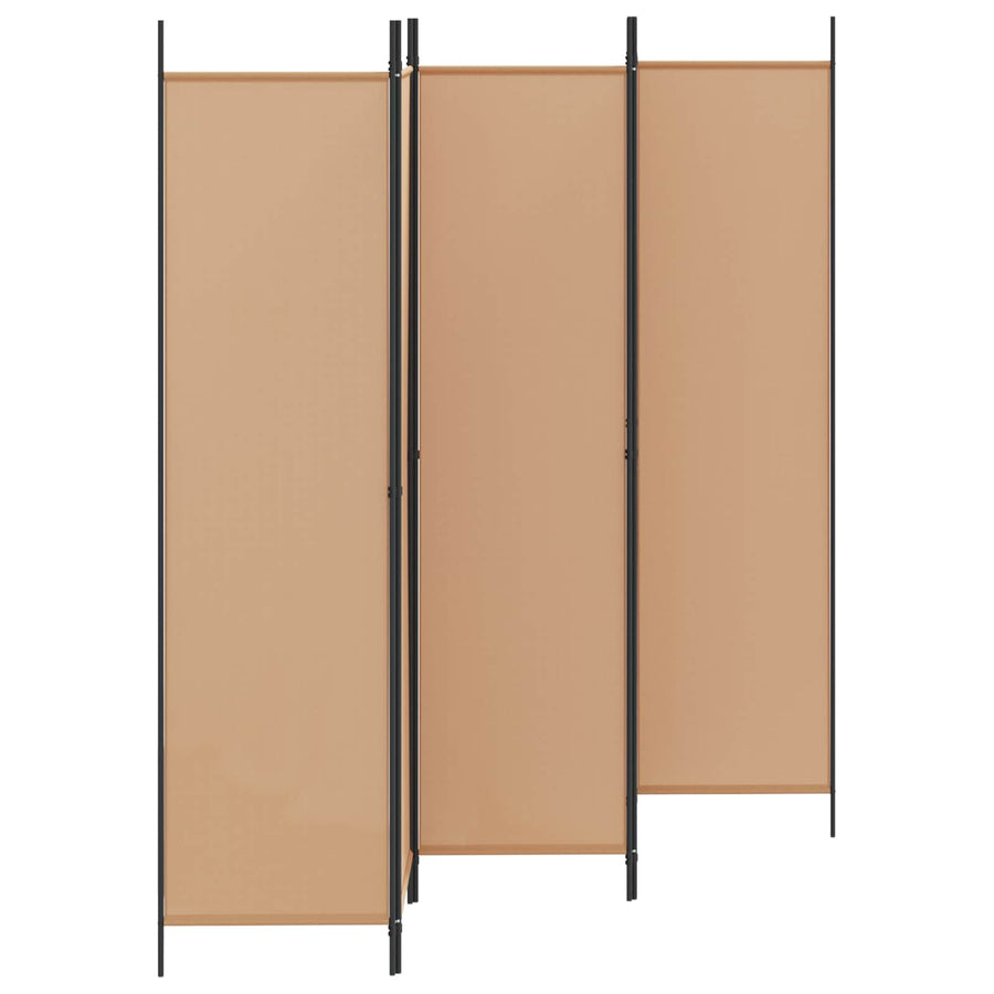 5-Panel Room Divider Beige 250 x 200 cm Fabric