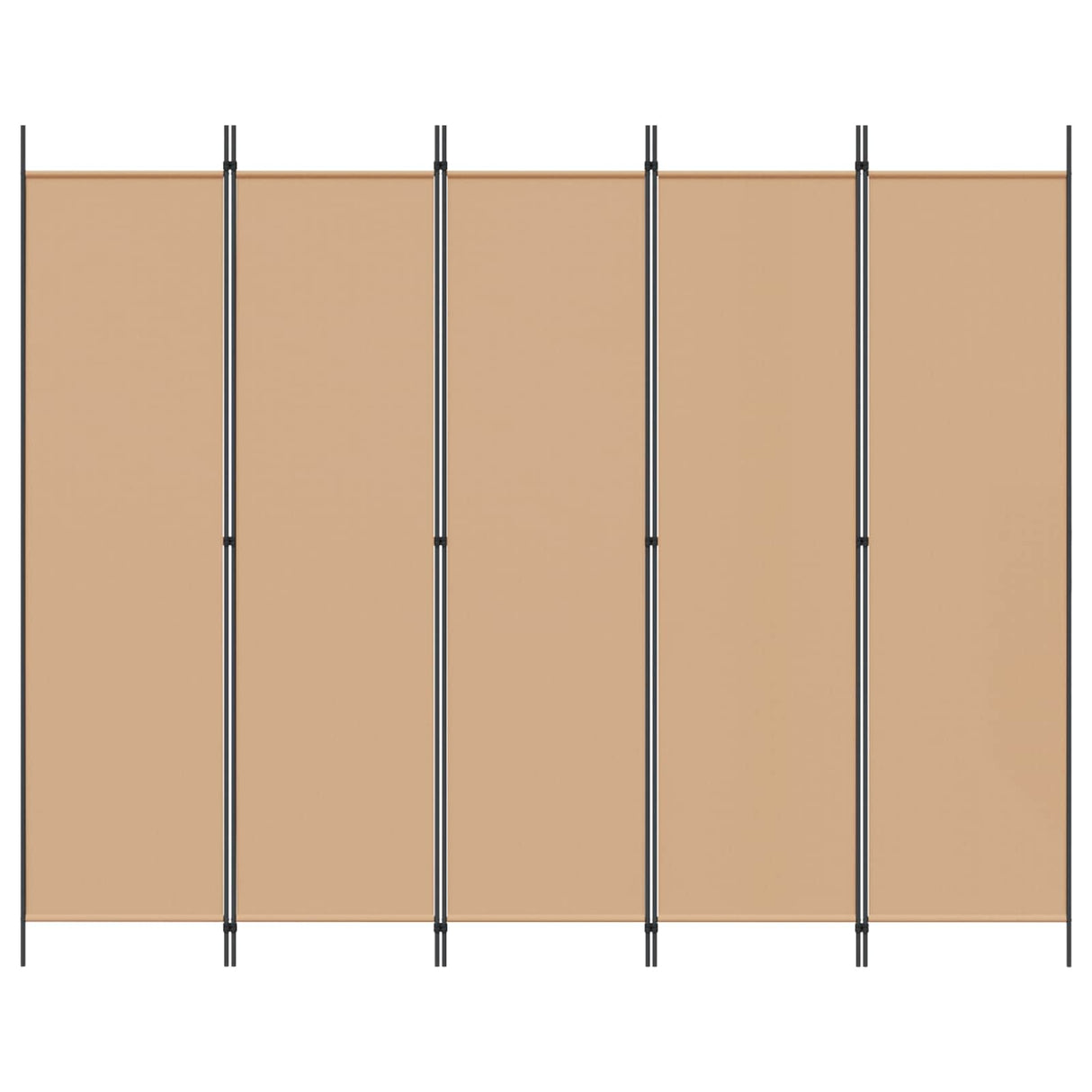 5-Panel Room Divider Beige 250 x 200 cm Fabric