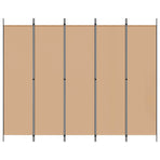 5-Panel Room Divider Beige 250 x 200 cm Fabric