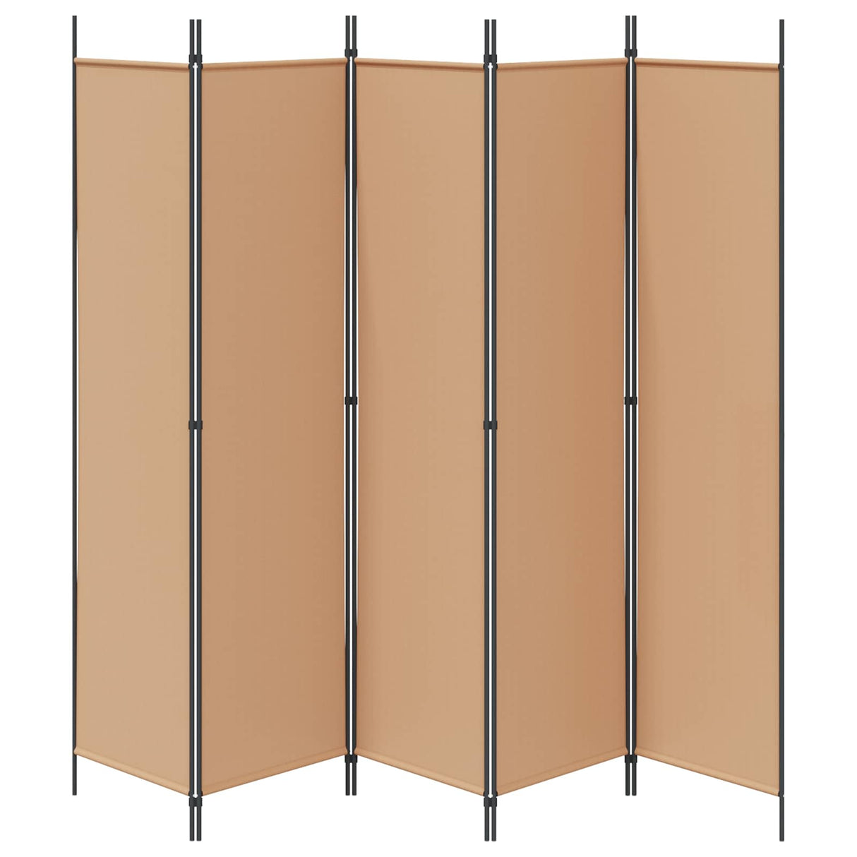 5-Panel Room Divider Beige 250 x 200 cm Fabric