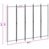 5-Panel Room Divider Beige 250 x 200 cm Fabric