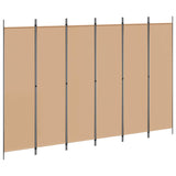 6-Panel Room Divider Beige 300 x 200 cm Fabric