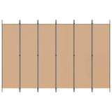 6-Panel Room Divider Beige 300 x 200 cm Fabric - Top-Down View