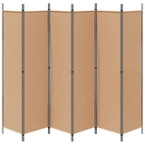 6-Panel Room Divider Beige 300 x 200 cm Fabric - Rear View