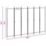 6-Panel Room Divider Beige 300 x 200 cm Fabric