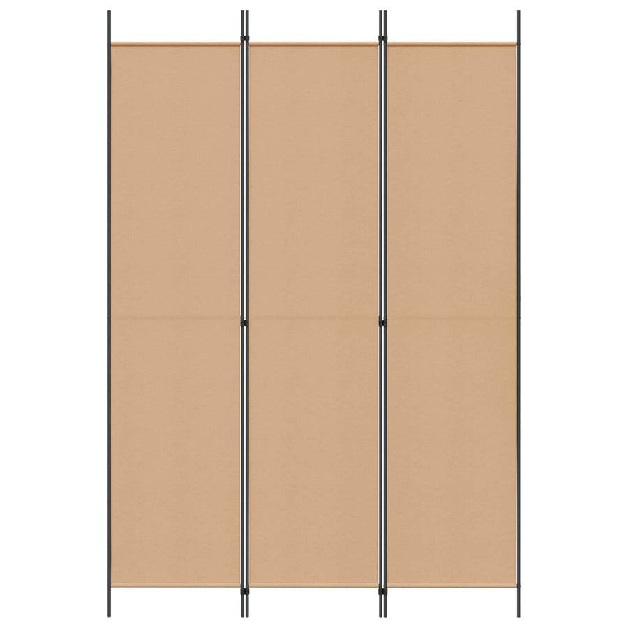 3-Panel Room Divider Beige 150 x 220 cm Fabric