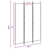 3-Panel Room Divider Beige 150 x 220 cm Fabric - Close-Up Angle