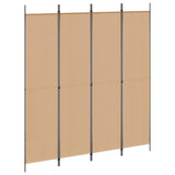 4-Panel Room Divider Beige 200 x 220 cm Fabric