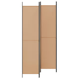 4-Panel Room Divider Beige 200 x 220 cm Fabric - Side View