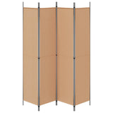 4-Panel Room Divider Beige 200 x 220 cm Fabric - Rear View