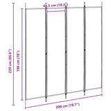 4-Panel Room Divider Beige 200 x 220 cm Fabric