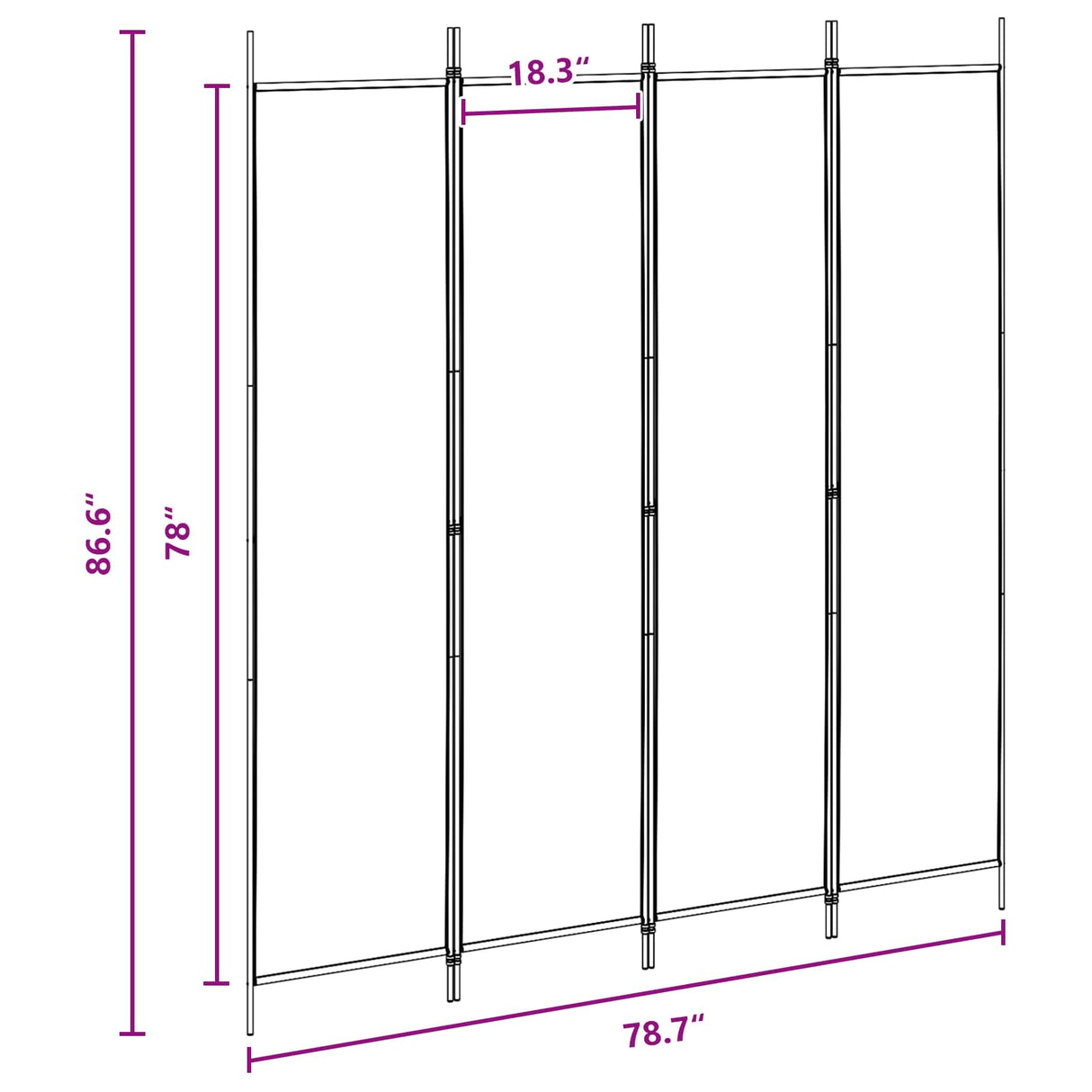 4-Panel Room Divider Beige 200 x 220 cm Fabric
