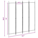 4-Panel Room Divider Beige 200 x 220 cm Fabric - Close-Up Angle