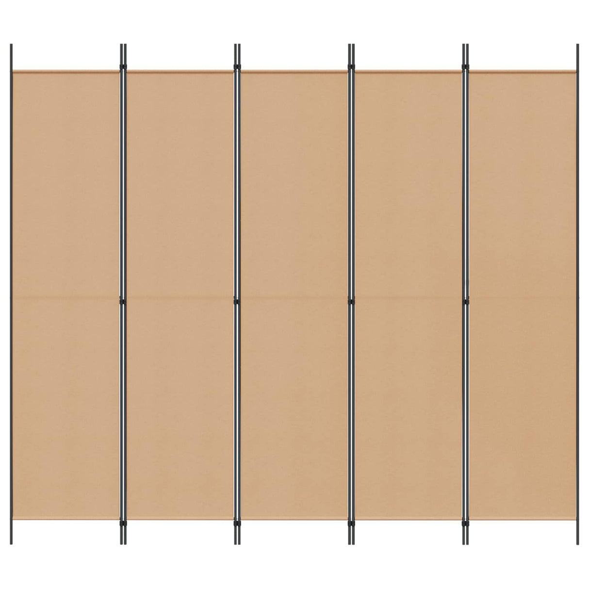 5-Panel Room Divider Beige 250 x 220 cm Fabric