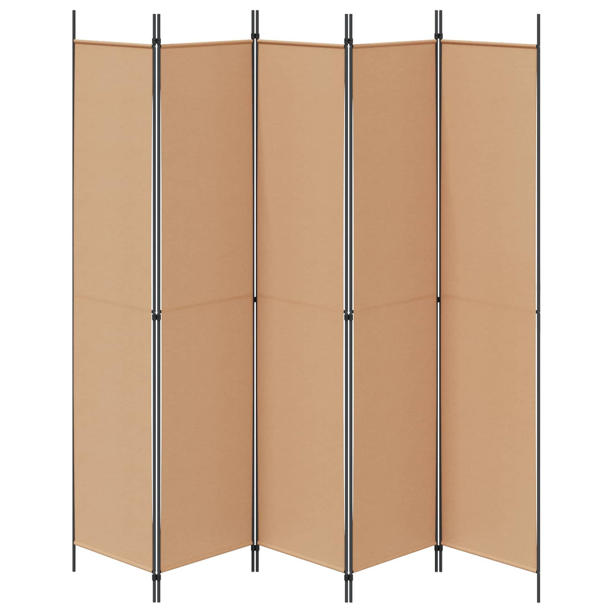 5-Panel Room Divider Beige 250 x 220 cm Fabric