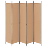 5-Panel Room Divider Beige 250 x 220 cm Fabric - Rear View