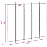 5-Panel Room Divider Beige 250 x 220 cm Fabric - Close-Up Angle