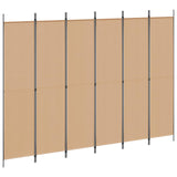 6-Panel Room Divider Beige 300 x 220 cm Fabric
