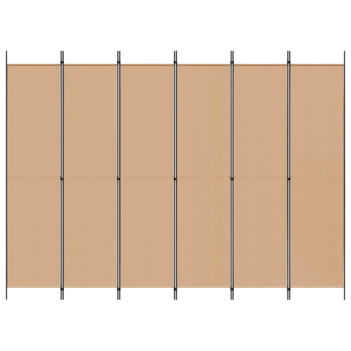 6-Panel Room Divider Beige 300 x 220 cm Fabric