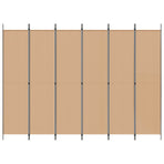 6-Panel Room Divider Beige 300 x 220 cm Fabric