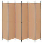6-Panel Room Divider Beige 300 x 220 cm Fabric