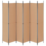 6-Panel Room Divider Beige 300 x 220 cm Fabric - Rear View