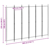 6-Panel Room Divider Beige 300 x 220 cm Fabric - Low Angle