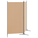 2-Panel Room Divider Beige 175 x 180 cm Fabric - Side View