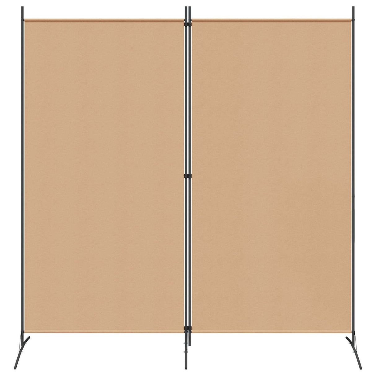 2-Panel Room Divider Beige 175 x 180 cm Fabric