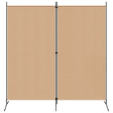 2-Panel Room Divider Beige 175 x 180 cm Fabric - Top-Down View