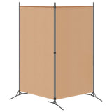 2-Panel Room Divider Beige 175 x 180 cm Fabric - Rear View