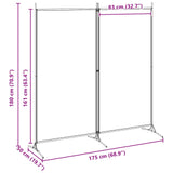 2-Panel Room Divider Beige 175 x 180 cm Fabric - Low Angle