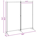 2-Panel Room Divider Beige 175 x 180 cm Fabric - Close-Up Angle