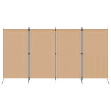 4-Panel Room Divider Beige 346 x 180 cm Fabric - Top-Down View