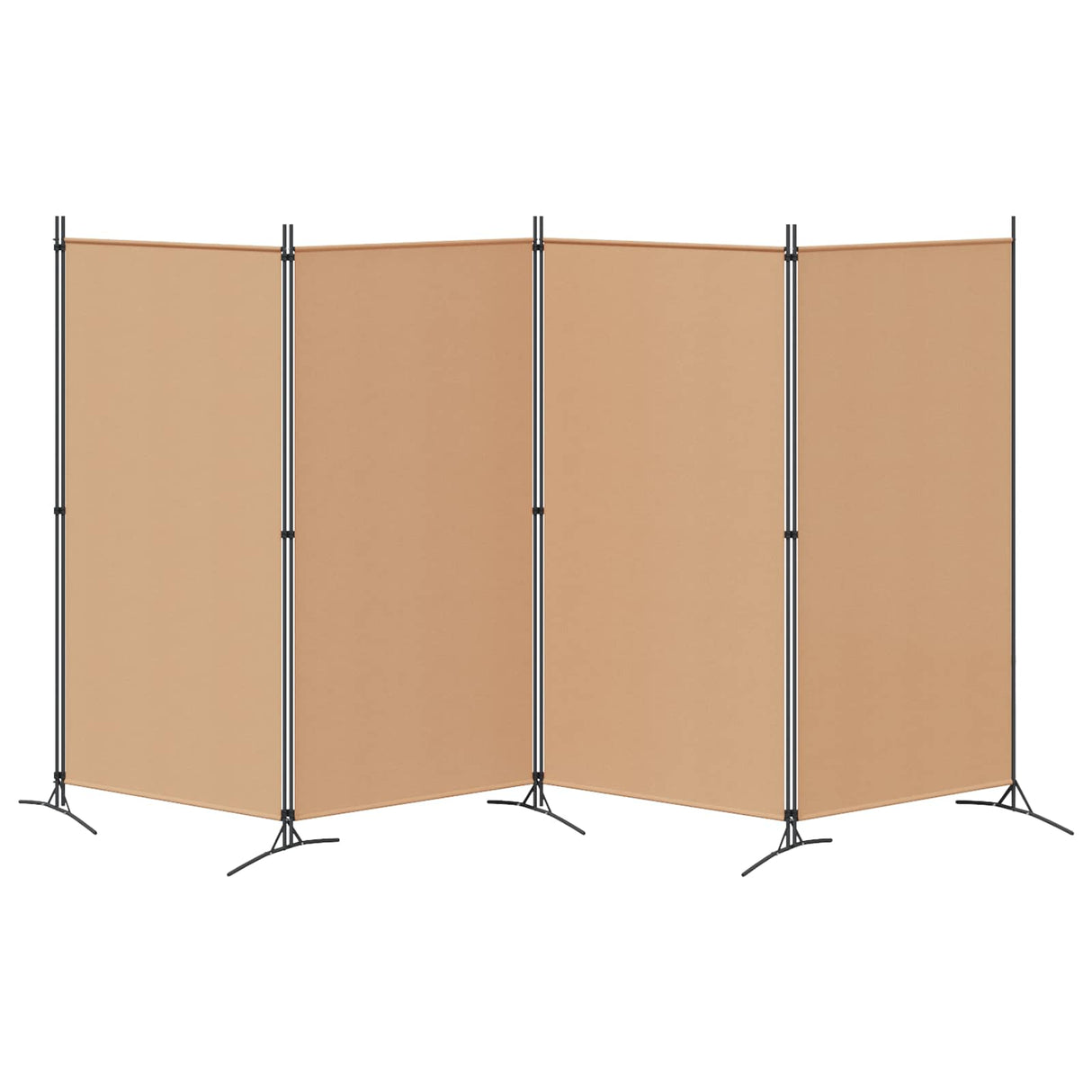 4-Panel Room Divider Beige 346 x 180 cm Fabric