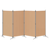 4-Panel Room Divider Beige 346 x 180 cm Fabric - Rear View