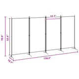 4-Panel Room Divider Beige 346 x 180 cm Fabric