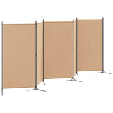 5-Panel Room Divider Beige 433 x 180 cm Fabric - Side View