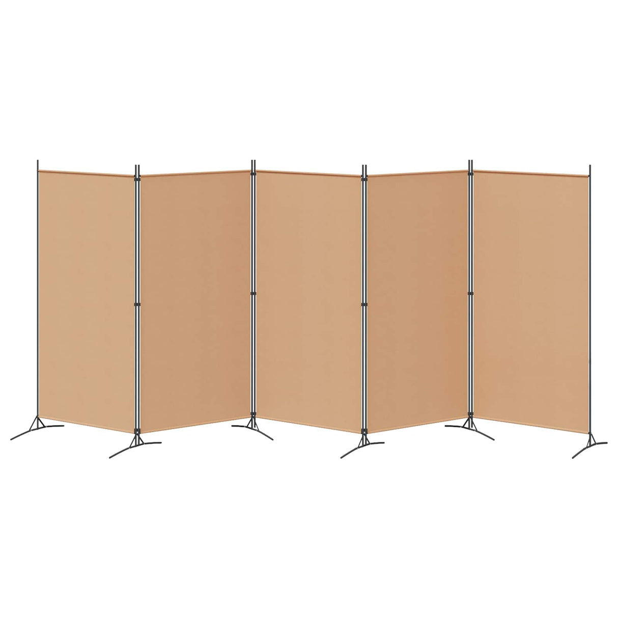 5-Panel Room Divider Beige 433 x 180 cm Fabric